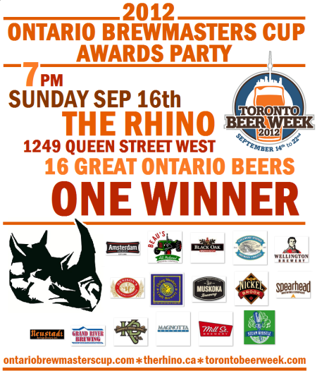 Ontario Brewmasters Cup Awards Party To Be Held This Weekend
