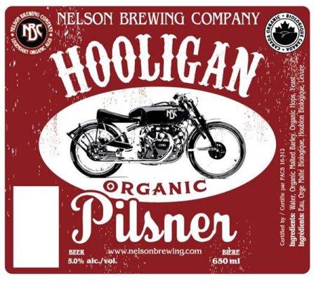 Nelson Brewing Hooligan Organic Pilsner Coming Soon