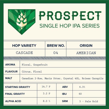 Left Field Prospect Single Hop IPA Series Wraps Up for 2014 with Cascade