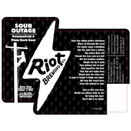 Riot Brewing Releasing Sour Outage Passionfruit Plum Dark Sour