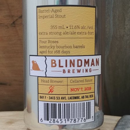 Blindman Brewing Releases Bourbon Barrel Aged Imperial Stout 2019