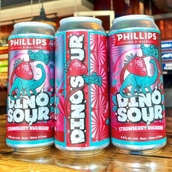 rukken Europa reptielen Phillips Brewing Releases Strawberry Rhubarb Dino Sour – Canadian Beer News