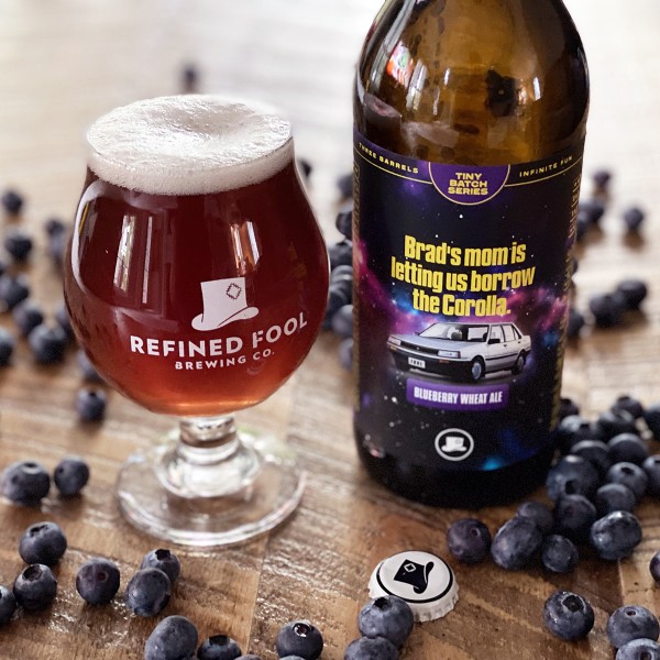 Refined Fool Brewing Releases Brad’s Mom Is Letting Us Borrow The Corolla Blueberry Wheat Ale